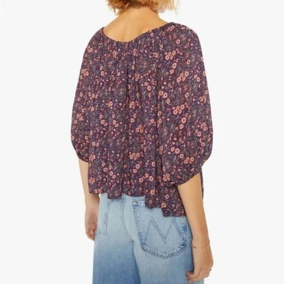 💕NATALIE MARTIN💕 Ella Top ~ Petite Fleur Print Aubergine In Pink Large NWT - Picture 4 of 11